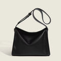 Genuine Leather Shoulder Bag for Women - Black Luxury Handbag with Gold Chain, Designer Ladies Chain Bag